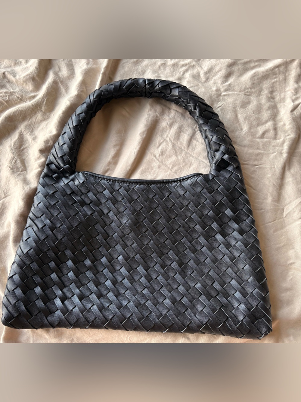 Black Woven Shoulder Bag